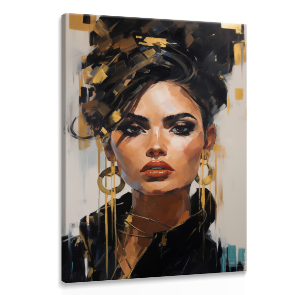 Obraz Złoty Portret Kobiety 80x120cm 202760