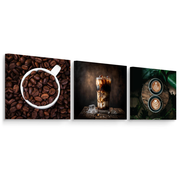 Obrazy Do Kuchni SET Filiżanki Z Kawą 90x30cm 212694