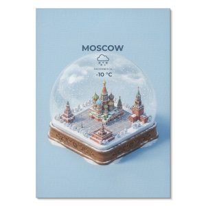 Obrazy na płótnie A1 Miniaturowa Moskwa w kuli projektu Jorna 1013749 Obrazy na płótnie A1 Miniaturowa Moskwa w kuli projektu Jorna 1013749