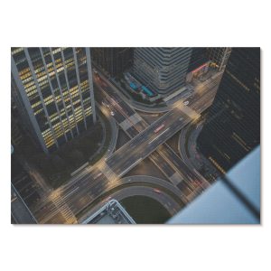 Obrazy na płótnie A1 Panorama z góry światła nocą projektu Kateko 1021015 Obrazy na płótnie A1 Panorama z góry światła nocą projektu Kateko 1021015