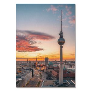 Obrazy na płótnie A1 Wieża miejska w zachodzie słońca panorama 1006712 Obrazy na płótnie A1 Wieża miejska w zachodzie słońca panorama 1006712