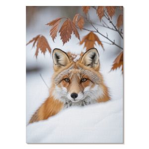 Obrazy na płótnie A2 Lis w zimowym pejzażu naturalne piękno 979508