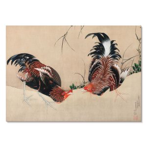 Obrazy na płótnie A2 Obrazy Koguty (1838) autorstwa Katsushiki Hokusaia 1007461 Obrazy na płótnie A2 Obrazy Koguty (1838) autorstwa Katsushiki Hokusaia 1007461
