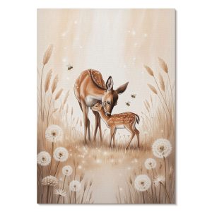 Obrazy na płótnie A2 Sarń z jelonkiem kwiaty jasne barwy natura 979922 Obrazy na płótnie A2 Sarń z jelonkiem kwiaty jasne barwy natura 979922