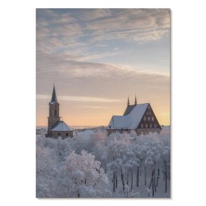 Obrazy na płótnie A2 Zimowy krajobraz z ośnieżonym kościołem 978746 Obrazy na płótnie A2 Zimowy krajobraz z ośnieżonym kościołem 978746