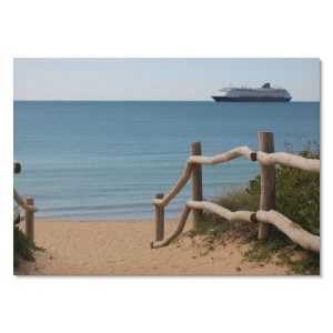 Obrazy na płótnie A4 Plaża statek morze piasek projektu Da V. 1007908 Obrazy na płótnie A4 Plaża statek morze piasek projektu Da V. 1007908