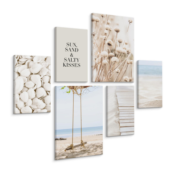 Obrazy Plaża Rośliny Napisy Muszle Natura 3D 87663