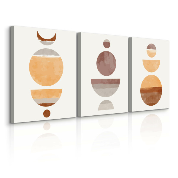 OBRAZY SET ABSTRAKCJA BOHO KSZTAŁTY GEOMETRYCZNE 90x40cm 343490