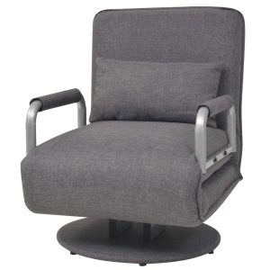 Obrotowy fotel rozkładany ciemnoszary tkanina 791769 Obrotowy fotel rozkładany ciemnoszary tkanina 791769
