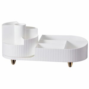 Obrotowy organizer na kosmetyki z 9 przegródkami Beauty Luxe biały 994447 Obrotowy organizer na kosmetyki z 9 przegródkami Beauty Luxe biały 994447