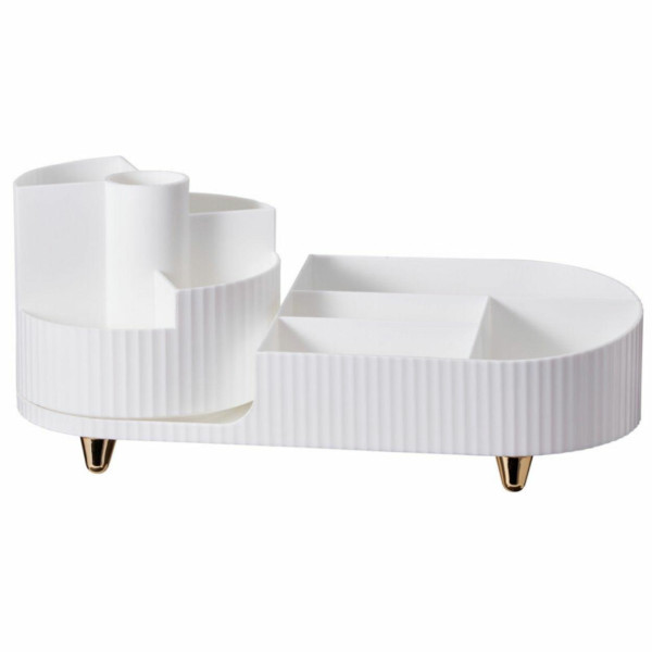 Obrotowy organizer na kosmetyki z 9 przegródkami Beauty Luxe biały 994447