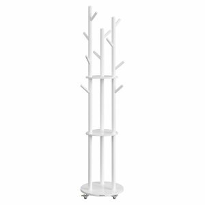 Obrotowy wieszak na ubrania z półkami biały 175 cm 991126 Obrotowy wieszak na ubrania z półkami biały 175 cm 991126