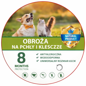 Obroża przeciw pchłom i kleszczom 65 cm dla psa i kota – uniwersalna 963483 Obroża przeciw pchłom i kleszczom 65 cm dla psa i kota – uniwersalna 963483