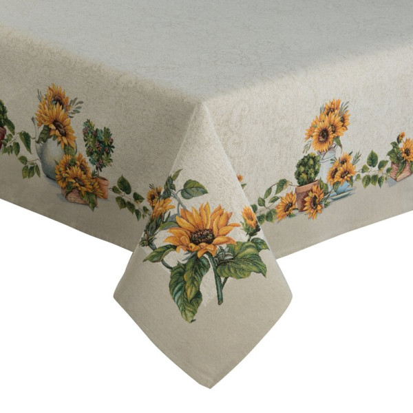 Obrus 140x180 gobelinowy naturalny kwiaty 699230