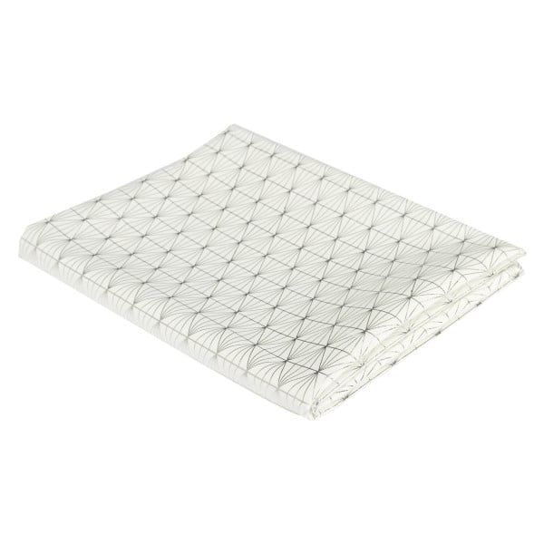 OBRUS 140x250 cm Geometric Dore biały W SREBRNE WZORY 382256