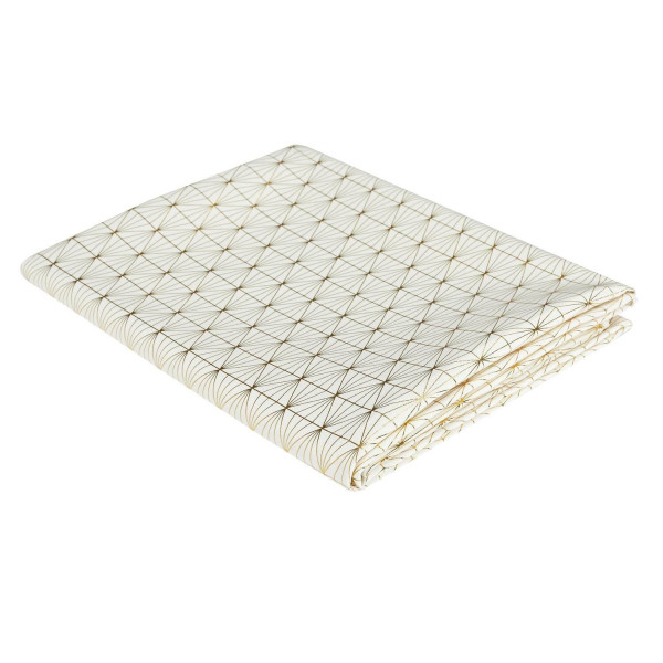 OBRUS 140x250 cm Geometric Dore BIAŁY W ZŁOTE WZORY 135296