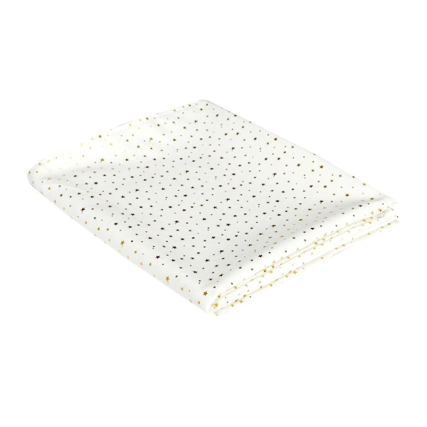 OBRUS 140x250 cm Star Dore Z POLIESTRU biały w złote wzory 382255