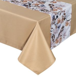 Obrus dekoracyjny z szarfą ANITA 140X220 + 33X220 beżowy 1021287 Obrus dekoracyjny z szarfą ANITA 140X220 + 33X220 beżowy 1021287