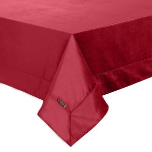 Obrus elegancki z welwetu z ozdobną Kantą 145X180 bordowy 1021297 Obrus elegancki z welwetu z ozdobną Kantą 145X180 bordowy 1021297