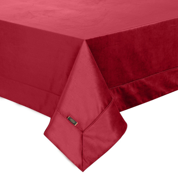 Obrus elegancki z welwetu z ozdobną Kantą 145X180 bordowy 1021297