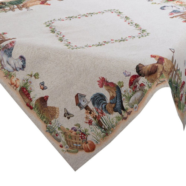 Obrus gobelinowy 1287/NAT 100x100 cm wiosenny dekoracyjny beżowy 957524