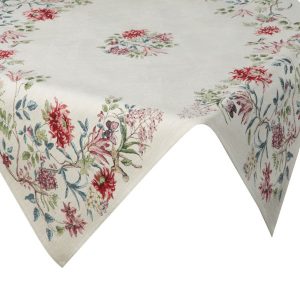 Obrus gobelinowy wzór kwiatowy BOCHO 100X100 naturalny 1021298 Obrus gobelinowy wzór kwiatowy BOCHO 100X100 naturalny 1021298