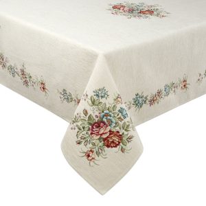 Obrus gobelinowy z kwiatami BOCHO 140X180 naturalny 1021281 Obrus gobelinowy z kwiatami BOCHO 140X180 naturalny 1021281
