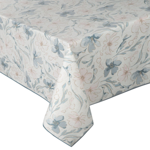 Obrus INES 10 145x220 cm beż niebieski kwiatowy wzór vintage 1021264