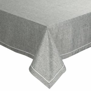 Obrus MEGI popielaty 140×220 cm elegancki ozdobny 925441 Obrus MEGI popielaty 140×220 cm elegancki ozdobny 925441