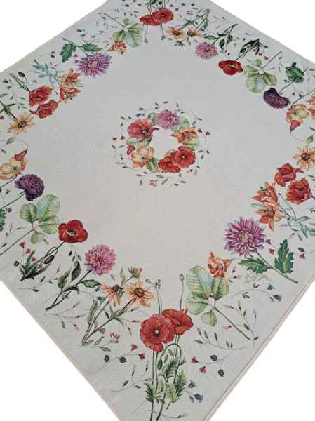 Obrus Na Stół 100X100 Cm Ozdobny Dekoracyjny Fiori Natural 567836