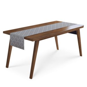 Obrus na stół BIEŻNIK 45×140 Białe wzory 229391 Obrus na stół BIEŻNIK 45×140 Białe wzory 229391