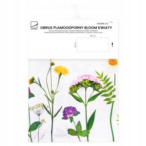 Obrus na stół Wielkanocny Świąteczny 130×180 cm biały w kwiaty plamoodporny 965420 Obrus na stół Wielkanocny Świąteczny 130×180 cm biały w kwiaty plamoodporny 965420