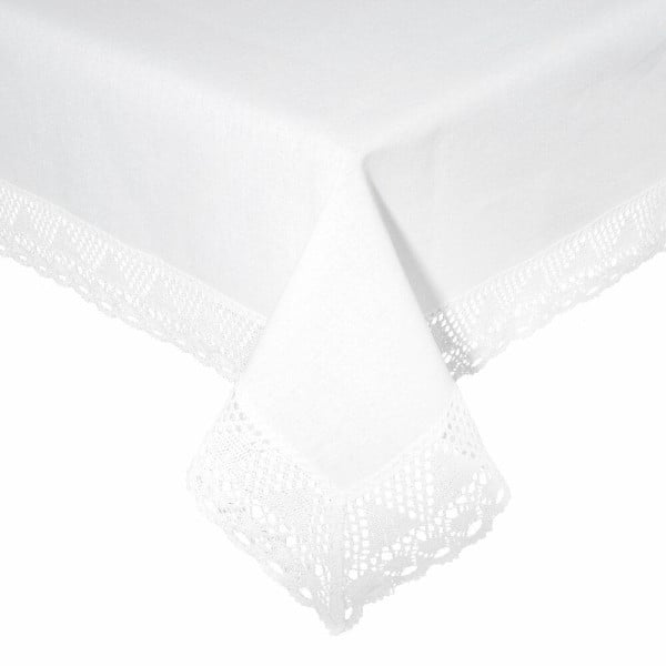 Obrus NATALY bawełniany biały 140x180 cm koronka elegancki 925449