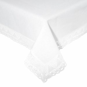 Obrus NATALY bawełniany biały 140×220 cm koronka elegancki 925445 Obrus NATALY bawełniany biały 140×220 cm koronka elegancki 925445