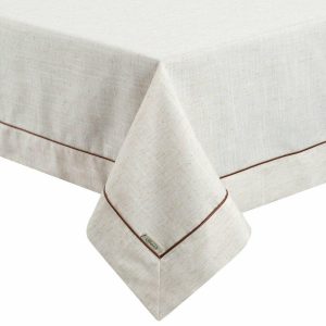 Obrus NATU 9 naturalny beżowo brązowy 140×220 cm poliester len 1021269 Obrus NATU 9 naturalny beżowo brązowy 140×220 cm poliester len 1021269