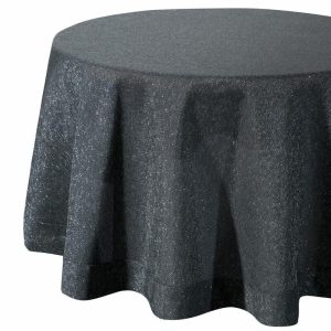 Obrus okrągły STELLA1 150 cm czarny z srebrną nicią 861074 Obrus okrągły STELLA1 150 cm czarny z srebrną nicią 861074