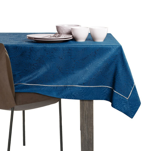 Obrus Plamoodporny GAIA Mankiet + Lamówka 110x160 Indygo AmeliaHome 923658