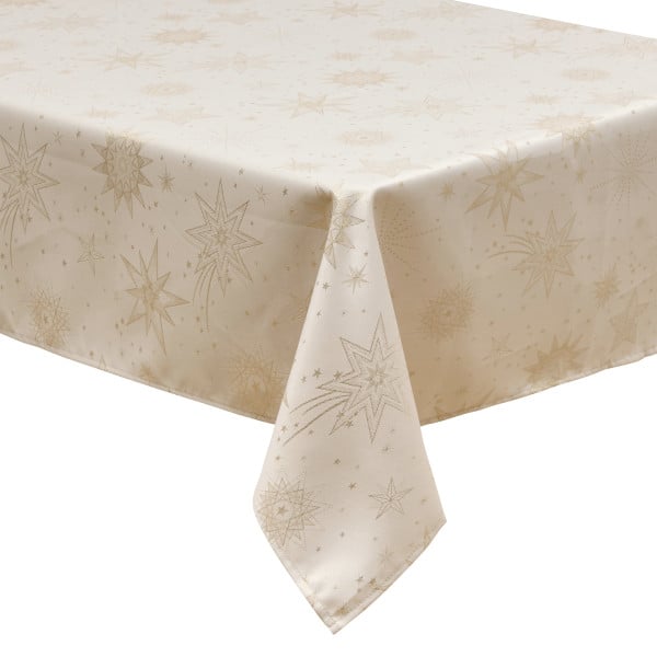Obrus świąteczny Jacquard Atmosphera Beżowy Poliester 140x240cm Prostokątny 827209