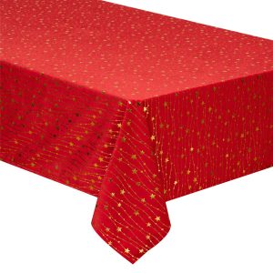 Obrus świąteczny Velvet Atmosphera Czerwony Poliester 140x240cm Prostokątny 827216