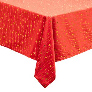 Obrus świąteczny Velvet Atmosphera Czerwony Poliester 140x360cm Prostokątny 827211