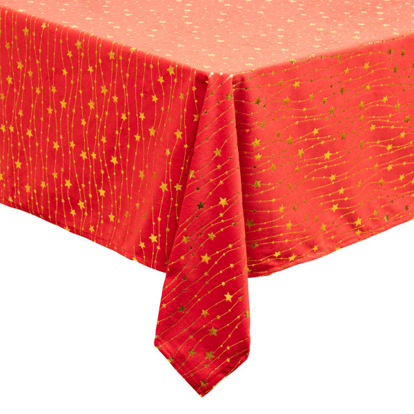 Obrus świąteczny Velvet Atmosphera Czerwony Poliester 140x360cm Prostokątny 827211