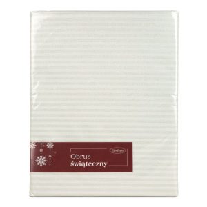Obrus świąteczny w paski FLASH 135X180 szampański 1021227