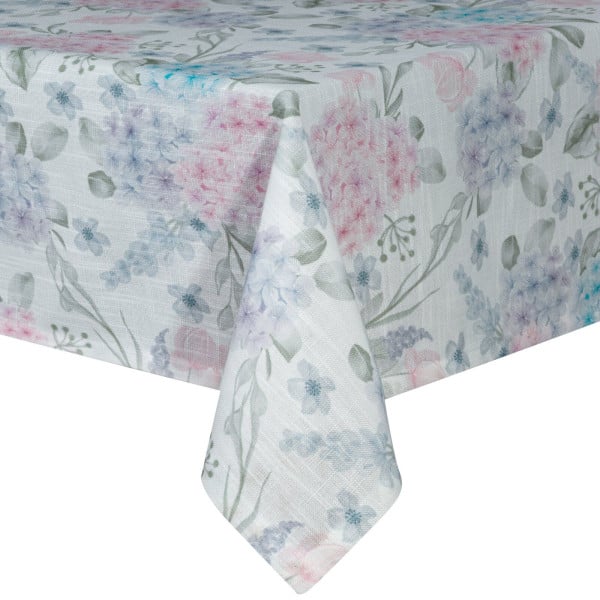 Obrus z drukowanym wzorem w kwiaty SUMMER 140X220 naturalny + różowy 1021266