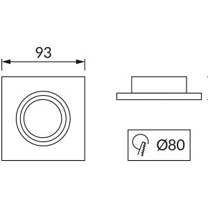Oczko Indi aluminiowe białe 178479