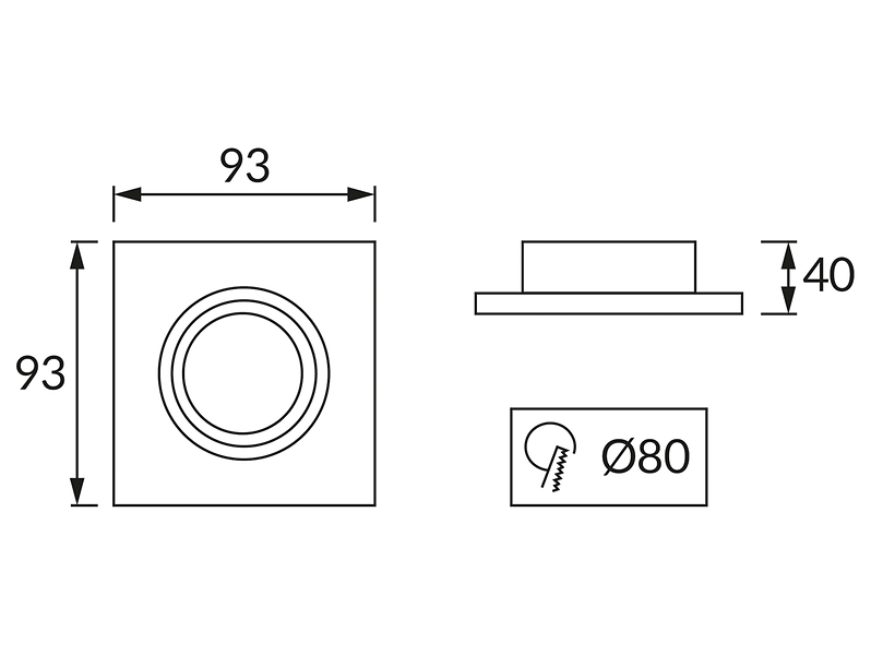 Oczko Indi aluminiowe białe 178479