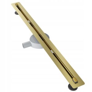 Odpływ liniowy pod płytkę 100 cm stal syfon Luno złoty 346052