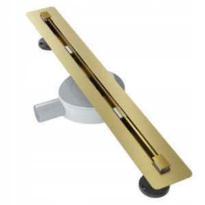 Odpływ liniowy pod płytkę 60 cm stal syfon Luno złoty 346064