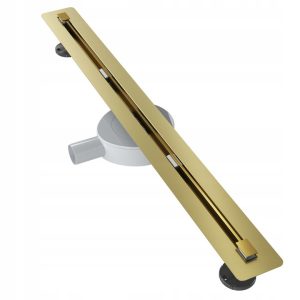 Odpływ liniowy pod płytkę 80 cm stal syfon Luno złoty 346068