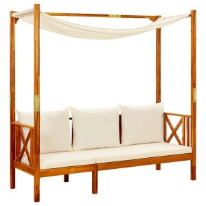 Ogrodowa ławka z baldachimem, lite drewno akacjowe 561057 Ogrodowa ławka z baldachimem, lite drewno akacjowe 561057