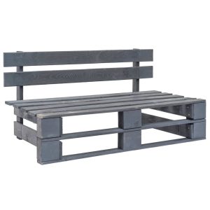 Ogrodowa ławka z palet, drewno, szara 560531 Ogrodowa ławka z palet, drewno, szara 560531